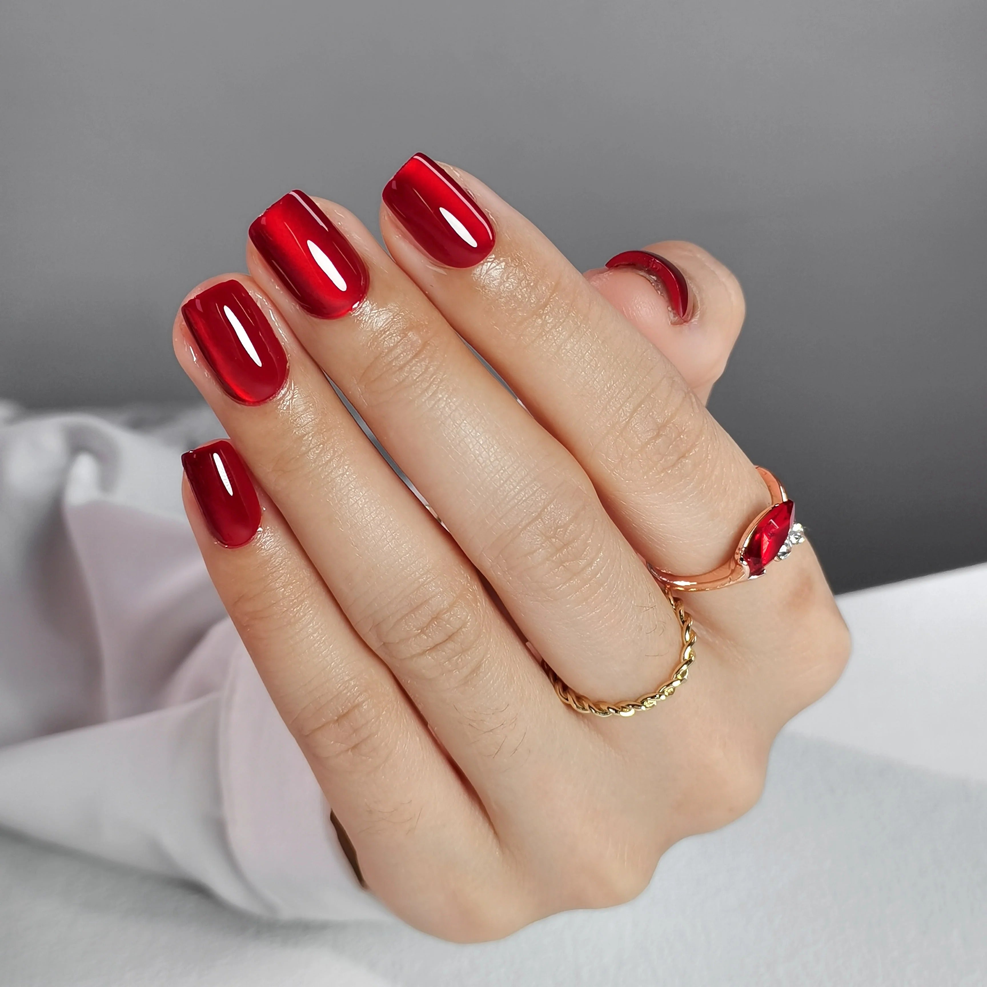 Velour Red Cat Eye